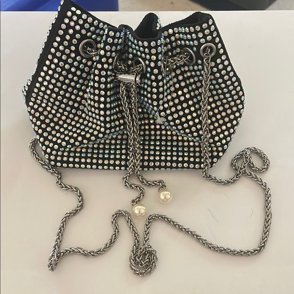 Sexy Iridescent Black and Silver Studded Women's Bag